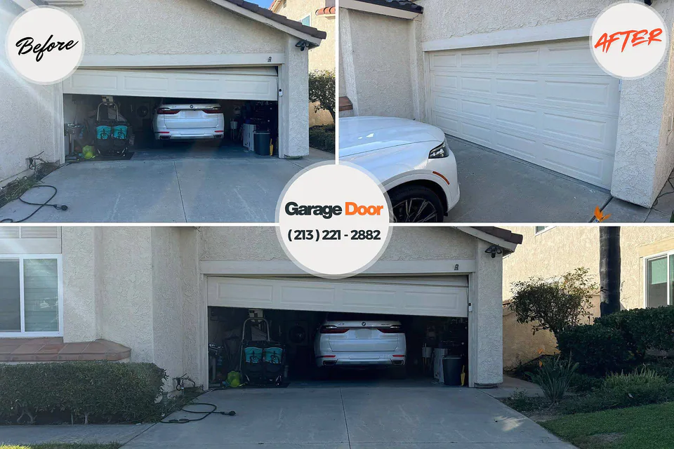 Before and after: garage door repair El Lago, TX